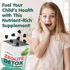 Zeolite Detox for Kids & Adults, 350mg Zeolite & 300mg Chlorella Detox Gummies Gentle Body Toxin Cleanse, 60 Gummies, Green Apple 2Pack