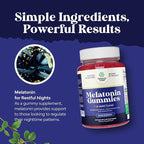 Melatonin Gummies 5mg for Peaceful Nights - Easy to Chew Sleep Gummies for Adults - Helps Support Circadian Rhythm - Delicious Strawberry Flavor - Non-Habit Forming Sleep Aid - Gelatin Free - 60 Count