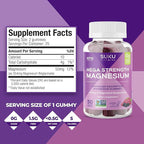 SUKU Vitamins - Mega Strength Magnesium - 177 mg of Magnesium Bisglycinate Gummies for Muscle Function - Easy to Chew - Non GMO, Gluten Sugar Free - Grape BlackBerry Flavored Gummy Vitamins (50 Count)