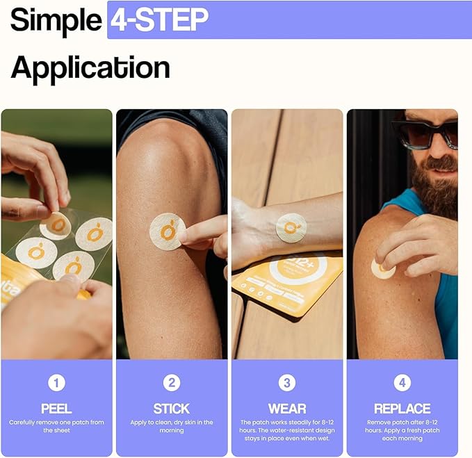 Premium High Dose NAD+ Patches for Women and Men – 5X Stronger - A New Kind of NAD+ Patch for Daily Energy & Focus – Wellness Patches - Water Resistant, Vegan, Extra Strong, 30 pack, 1 Months Supply