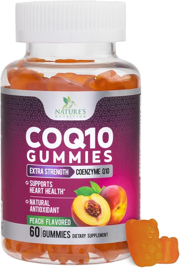 CoQ10 Gummies 100mg Per Serving - 3X Strength, High Absorption, Antioxidant Supplement for Heart Health Support & Energy Production, Ultra Coenzyme Q10 Vitamins, Coq 10 Supplements - 60 Gummies