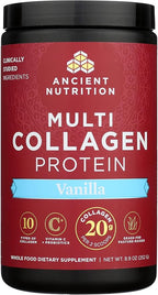 Ancient Nutrition Collagen Peptides Powder, Multi Collagen Protein, Women & Men, Vitamin C, Probiotics, Hydrolyzed Collagen, Supports Skin, Joints, Gut Health, Vanilla, 24 Servings