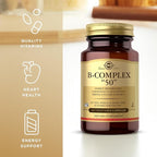 Solgar B-Complex "50" - 100 Vegetable Capsules - Energy Metabolism, Cardiovascular & Nervous System Support - Non-GMO, Vegan, Gluten Free - 100 Servings
