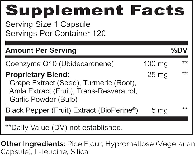 NATURELO Whole Food CoQ10 Supplement, 120 Veg Capsules, Heart Health Blend, Powerful Antioxidant, CoQ10 100mg Supports Energy Production