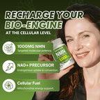 NMN Supplements 1000mg - High Purity NAD+ Precursor - Non-GMO - 60 Vegan Capsules
