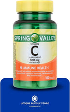 Vitamin C 500mg with Rose HIPS – 100 Tablets, Vegan Vitamin C Supplement for Men and Women, Gluten Free, Daily Vitamina C Natural Antioxidant Support (Pack of 2)