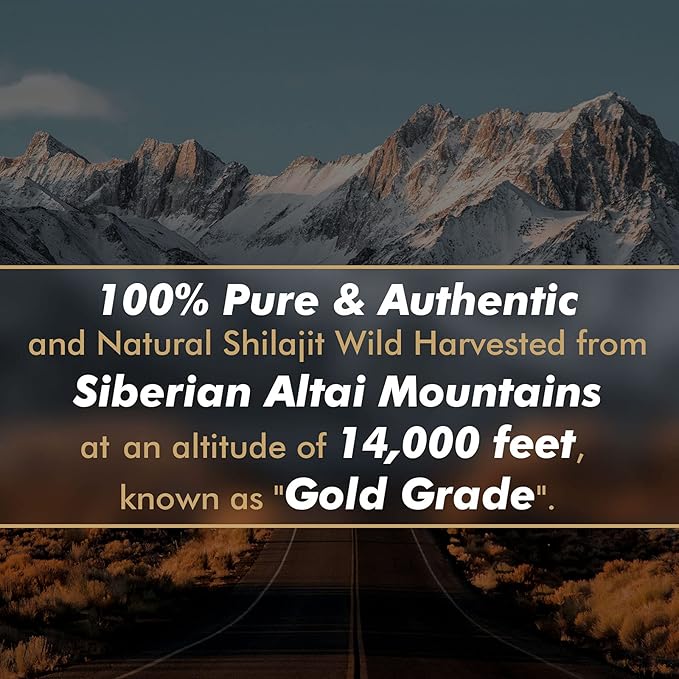 Shilajit Resin with Fulvic Acid & Trace Minerals, Original Siberian Shilajit Pure with 85+ Humic Acid Supplement Gel for Energy & Immune System - 100 Serving / 50g