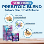 Probiotics for Digestive Gut Health - 100 Billion CFU Per Capsule, 16 Premium Strains & Prebiotics - Best Probiotics for Women & Men, Occasional Constipation, Gas, Immune Health Support - 60 Capsules