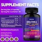 Urolithin A Supplement 500mg with 4-in-1 Power Blend of Spermidine 10mg, Shilajit 300mg & Cordyceps 400mg Per Serving - Boosts Cellular Energy, Strength, Longevity, Immunity & Healthy Aging