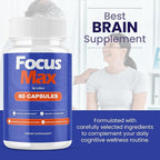 (3 Pack) Focus Max Capsules, FocusMax Brain Supplement Pills Advanced Maximum Strength Formula for Mental Clarity, Attention, Sharp Memory, Calm Mind Mood, Health & Wellness Support Capsulas (180 ct)