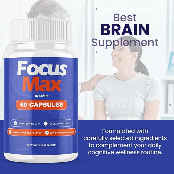 (3 Pack) Focus Max Capsules, FocusMax Brain Supplement Pills Advanced Maximum Strength Formula for Mental Clarity, Attention, Sharp Memory, Calm Mind Mood, Health & Wellness Support Capsulas (180 ct)