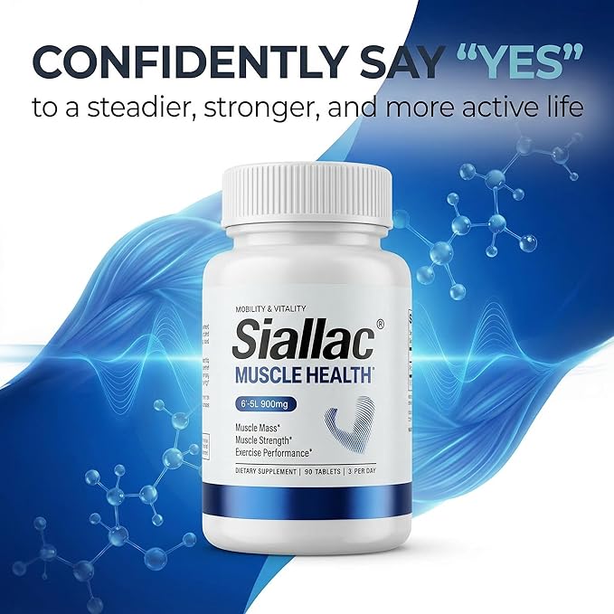 Muscle Health - Enhance Muscle Mass & Strength, Fast Workout Recovery, Reduce Fatigue & Boost Exercise Performance, 6-Sialyllactose (6-SL), 900mg, 90 Tablets (4-Pack | Best Value)