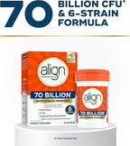 Align Probiotic, 70 Billion CFU, 6 Strain Blend, Probiotics for Women and Men, Daily Probiotics for Digestive Health, Helps Relieve Occasional Bloating & Gas 30 Capsules