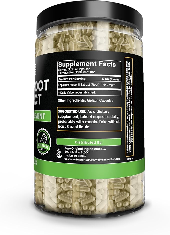 PURE ORIGINAL INGREDIENTS Maca Root (730 Capsules) No Magnesium Or Rice Fillers, Always Pure, Lab Verified