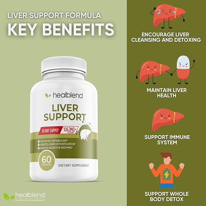 Liver Support - Natural Milk Thistle and Zinc Supplement - Helps Detox and Cleanse The Liver, Supports Digestive Health and Detoxification - 60 Veggie Capsules (30 Days Supply)