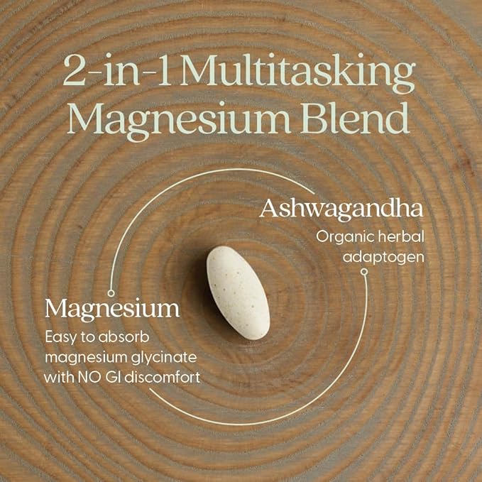 New Chapter Magnesium + Ashwagandha Supplement, 325 mg with Magnesium Glycinate for Muscle Relaxation & Recovery, Heart, Nerve & Bone Health, 2.5X Absorption,Non-GMO-90 ct (3 Month Supply),(Pack of 2)