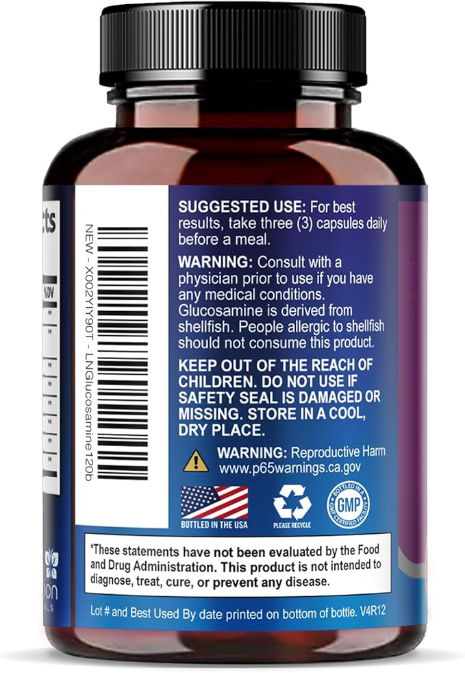 Glucosamine Chondroitin MSM Complex - 3X Strength Joint Support Supplement with Glucosamine Sulfate, Turmeric, Boswellia - For Cartilage, Mobility & Flexibility - Bottled in USA - 120 Capsules
