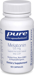 Pure Encapsulations Melatonin 0.5 mg - Natural Sleep Helper for Bedtime - Regulates Sleep-Wake Cycle - 0.5 mg Melatonin - Vegan & Non-GMO - 60 Capsules