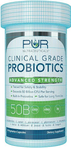 Clinical Grade Probiotics * 50 Billion CFUs/Serving * 10 Strains * Built-in Prebiotic * 60 Daily Capsules - 2 Month Supply * All Natural 100% Made in USA
