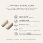 Zi-Collagen Marine Collagen Capsules for Skin, Hair & Nails – Collagen Supplement with Phytoceramides, Hyaluronic Acid, Biotin & Vitamins A C D3 E – 60 Capsules