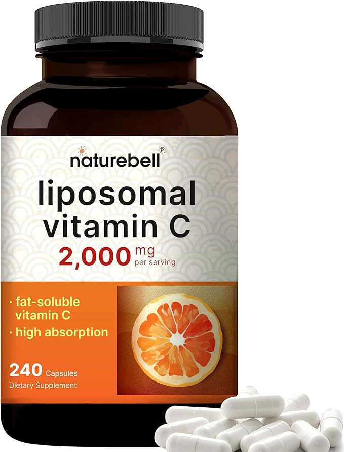 NatureBell Liposomal Vitamin C 2,000mg Per Serving, 240 Capsules | High Absorption Fat-Soluble Vitamins – Max Strength Antioxidant* Supplement – Non-GMO, Gluten Free
