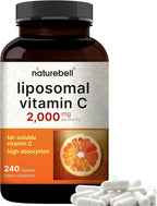 NatureBell Liposomal Vitamin C 2,000mg Per Serving, 240 Capsules | High Absorption Fat-Soluble Vitamins – Max Strength Antioxidant* Supplement – Non-GMO, Gluten Free