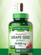Nature's Truth Grape Seed Extract | 180 Capsules | Standardized Supplement | Non-GMO & Gluten Free Formula