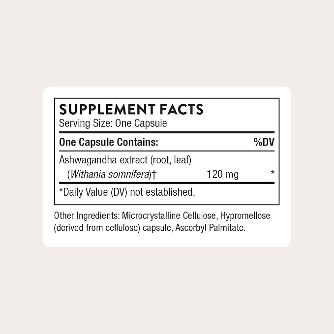 THORNE - Ashwagandha - Highly Concentrated Shoden - Calming Stress Support for Women & Men - Supports Daytime Energy, Mental Clarity & Optimal Immune Function* - Third-Party Certified - 30 Capsules