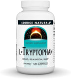 Source Naturals L-Tryptophan, for Mood, Relaxation, and Sleep*, 500mg - 120 Capsules