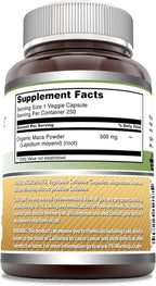 Amazing Formulas Maca 500 Mg | Vegetarian Capsules Supplement | Non-GMO | Gluten-Free | Made in USA (1 Pack | 250 Count)