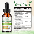 2 Pack 3000mg Liposomal Glutathione Liquid Drops, 98% Absorption Liposomal Glutathione with Vitamin C for Women, Glutathione Liposomal Supplement, Powerful Antioxidant Complex for Immune System, Liver
