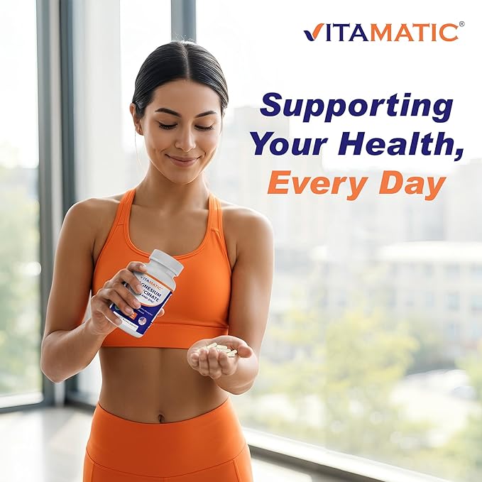 Vitamatic Magnesium (from Bisglycinate & Oxide) with Vitamin D3 & Zinc - 120 Veg Capsules - Supports Muscle, Joint, Nerve & Heart Health – Non-GMO, Gluten-Free - 2 Pack