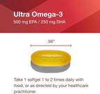 PROTOCOL FOR LIFE BALANCE Ultra Omega-3-500mg EPA & 250mg DHA - Fish Oil for Brain Support Heart & Nervous System Health - EPA DHA Omega Supplement - Non-GMO & Halal - 90 Softgels