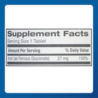 Major 27 mg Ferate Tabs - Ferrous Gluconate Elemental Iron Dietary Supplement - 100 Count (2 Pack)