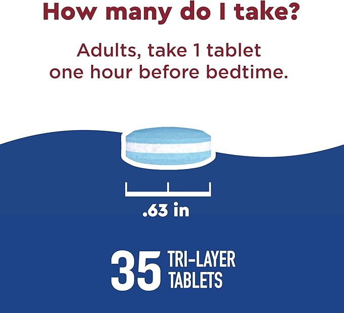 Nature Made Wellblends Sleep Longer, Melatonin 10mg, L theanine 100 mg, and GABA 100mg, Sleep Supplement, 35 Tri-Layer Tablets
