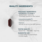 Naturalis Ultra rTG Omega 3 Fish Oil 1800mg from Wild New Zealand Tuna | IFOS Certified & Sustainably Sourced | Full Spectrum Omega3s EPA, DHA & DPA | 180 Softgels