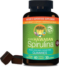 Nutrex Hawaii Pure Hawaiian Spirulina Gummies – Sugar-Free, Vegan Superfood Plus Vitamin D3, Farm Grown in Kona, Non-GMO, 60 Count