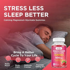 Magnesium Glycinate Gummies 500mg Magnesium Supplement with Calcium, Zinc, Vitamin C, B6, D3-Calm Chewable Gummies for Kids & Adults-Sleep, Mood & Muscle Support-Raspberry Flavor, 60 Gummies