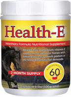 Vitamin E Supplement for Horses, High-Potency dl-Alpha Tocopherol Powder, Supports Immune Muscle Skin and Nerve Wellness, Low Sugar Starch and Fructans (60 Servings)