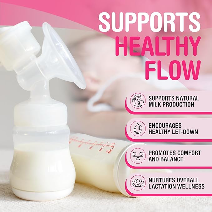 Lactation Supplement to Increase Milk Supply for Breastfeeding with Goat's Rue, Fenugreek, Alfalfa, Fennel, Shatavari, Milk Thistle – Supports Breastmilk Production (120 Capsules)