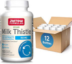 Jarrow Formulas Milk Thistle 150 mg - Antioxidant Supporting Immune Response, Liver Function & Glutathione - Up to 100 Servings (Veggie Capsules), Pack of 12