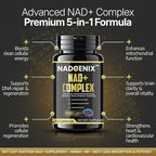 NADGENIX™ NAD+ Supplement – NMNH 500mg, Nicotinamide Riboside, TMG, Resveratrol & CoQ10 – Cellular Energy & Healthy Aging – 60 Capsules – High Absorption Liposomal Delivery