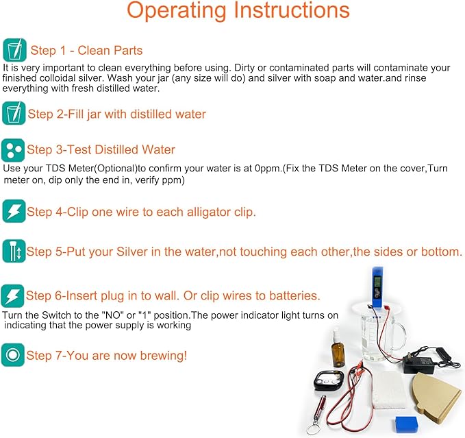 Colloidal Silver Generator Kit,Pure Silver Wire 99.99%,9999 Pure