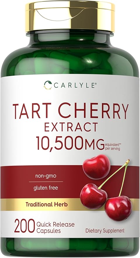 Carlyle Tart Cherry Capsules | 200 Pills | Max Potency | Non-GMO, Gluten Free | Tart Cherry Juice Extract