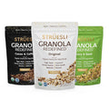 Struesli Granola Variety Pack, Organic Grain & Gluten Free Healthy Snacks, Keto & Paleo Friendly, Includes Original, Cacao & Coffee and Savory & Seed Flavors, Prebiotic Fiber, 3 Count, 9 Oz Each
