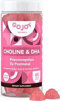 GOJOY NATURALS Prenatal Gummies with Choline & DHA - Preconception, Pregnancy & Postnatal Vitamins for Women - Choline 250mg + DHA 150mg - Vegan, Sugar-Free, Non-GMO