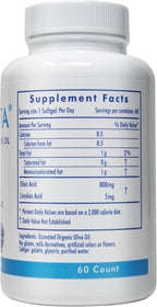 High Potency Ozonated Organic Extra Virgin Olive Oil Softgels 1000mg | Pure Oxygenated Capsules for Immune Support & Gut Health | Organic Oxygen Infused Supplement | 2 Month Supply