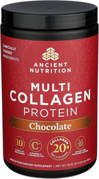 Ancient Nutrition Hydrolyzed Collagen Peptides Powder with Probiotics, Chocolate Multi Collagen Protein for Women and Men with Vitamin C, 40 Servings, Supports Skin and Nails, Gut Health, 16.65oz