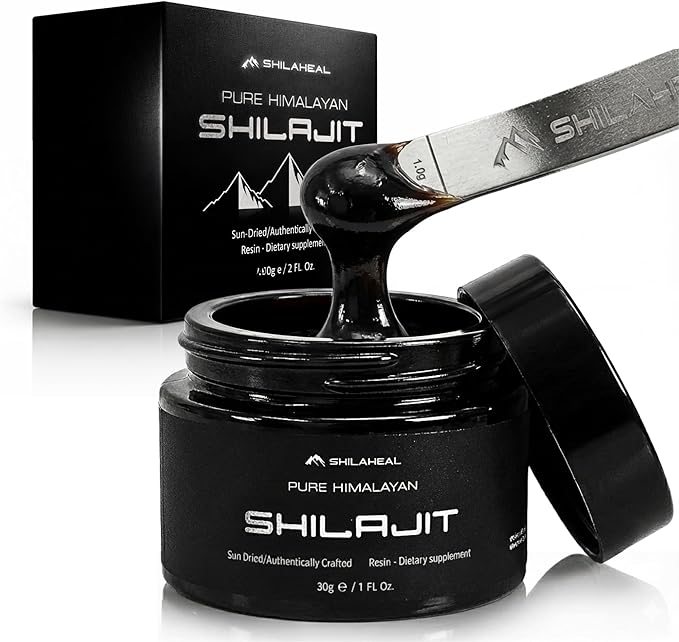 Shilajit Authentic Himalayan Shilajit Resin for Men & Women, High Fulvic Acid, Energy & Stamina, Immune Support, 85+ Trace Minerals, Lab Tested Organic Shilajit Resin, 100% Natural, 30 Grams
