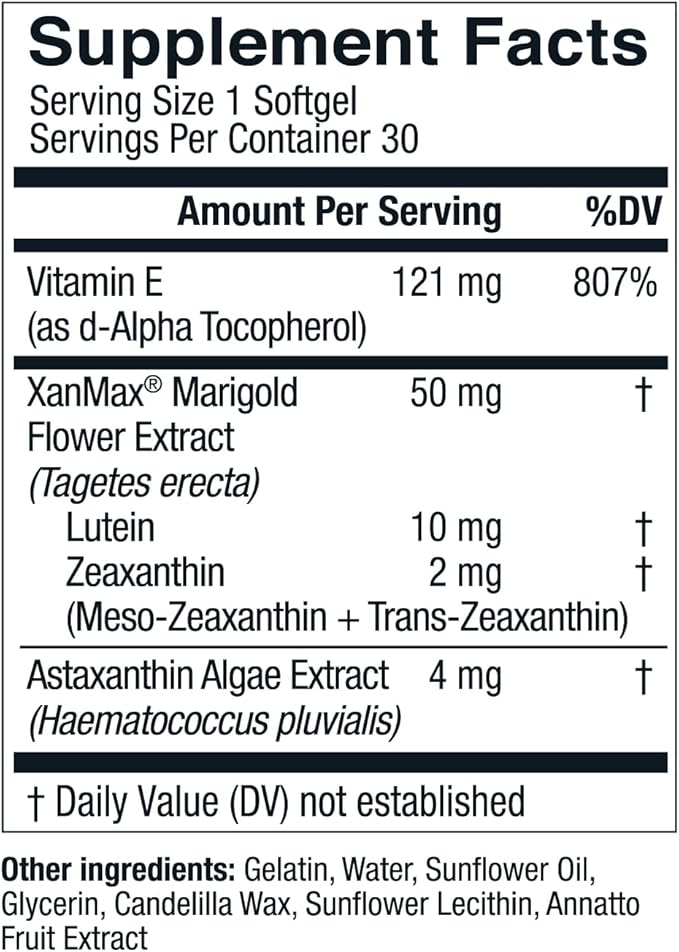 Live Conscious Eye Vitamins Select AREDS 2 Ingredients with Vitamin E, Lutein, and Astaxanthin - OptiWell Eye Health Supplement and Blue Light Support (2 Pack)